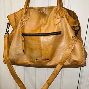 Bed Stu Rockaway Pecan Rustic Leather Tote with Zipper Pocket! Beautiful bag!